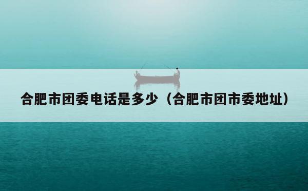 合肥市团委电话是多少（合肥市团市委地址） 第1张