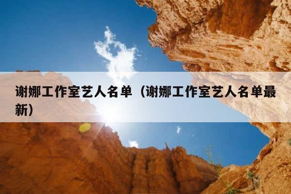 谢娜工作室艺人名单（谢娜工作室艺人名单最新） 第1张