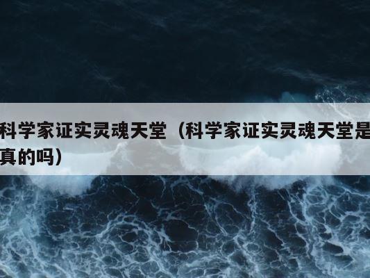 科学家证实灵魂天堂（科学家证实灵魂天堂是真的吗） 第1张