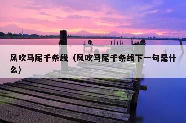 风吹马尾千条线（风吹马尾千条线下一句是什么） 第1张