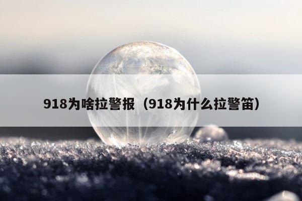 918为啥拉警报（918为什么拉警笛） 第1张