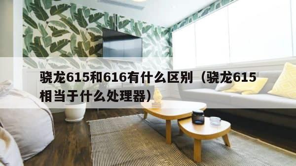骁龙615和616有什么区别（骁龙615相当于什么处理器） 第1张
