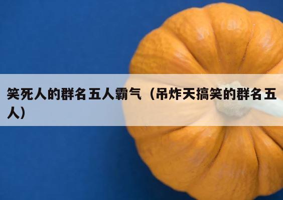 笑死人的群名五人霸气（吊炸天搞笑的群名五人） 第1张