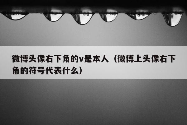 微博头像右下角的v是本人（微博上头像右下角的符号代表什么） 第1张
