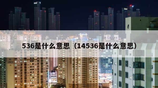 536是什么意思（14536是什么意思） 第1张