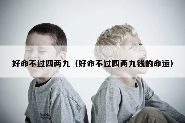 好命不过四两九（好命不过四两九钱的命运） 第1张