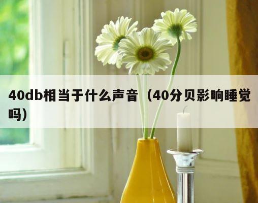 40db相当于什么声音（40分贝影响睡觉吗） 第1张