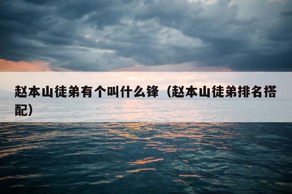 赵本山徒弟有个叫什么锋（赵本山徒弟排名搭配） 第1张