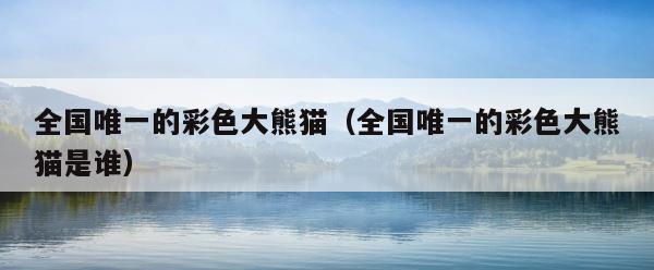 全国唯一的彩色大熊猫（全国唯一的彩色大熊猫是谁） 第1张