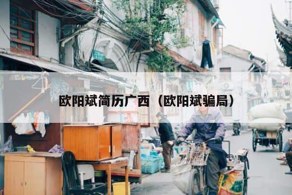 欧阳斌简历广西（欧阳斌骗局） 第1张