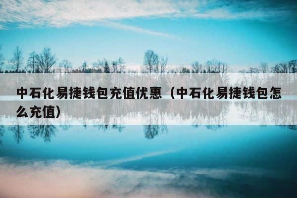 中石化易捷钱包充值优惠（中石化易捷钱包怎么充值） 第1张