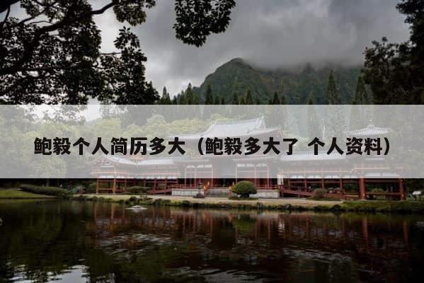 鲍毅个人简历多大（鲍毅多大了 个人资料） 第1张