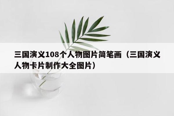 三国演义108个人物图片简笔画（三国演义人物卡片制作大全图片） 第1张