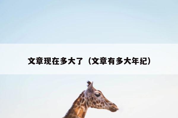 文章现在多大了（文章有多大年纪） 第1张
