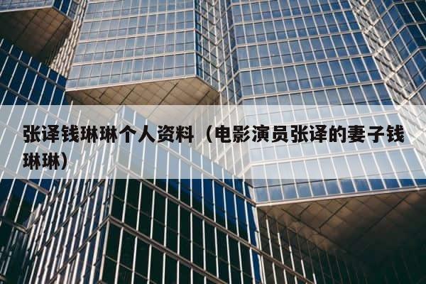 张译钱琳琳个人资料（电影演员张译的妻子钱琳琳） 第1张