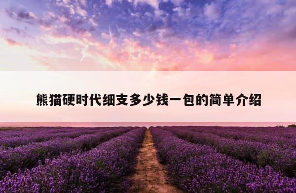 熊猫硬时代细支多少钱一包的简单介绍 第1张