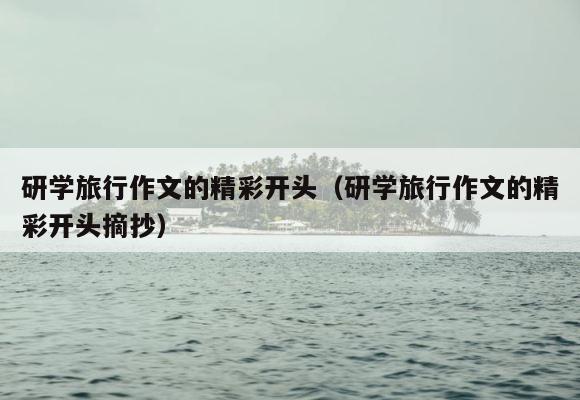 研学旅行作文的精彩开头（研学旅行作文的精彩开头摘抄） 第1张