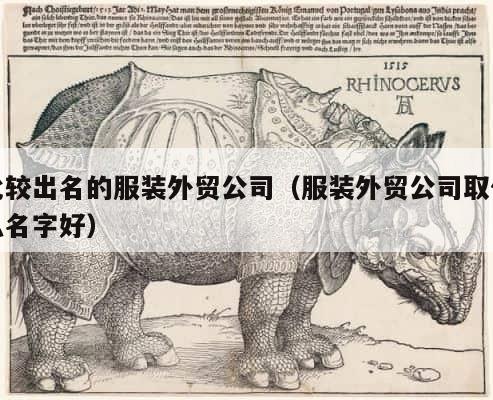 比较出名的服装外贸公司（服装外贸公司取什么名字好） 第1张