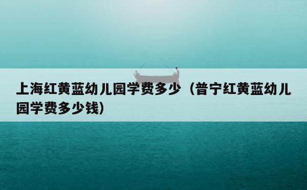 上海红黄蓝幼儿园学费多少（普宁红黄蓝幼儿园学费多少钱） 第1张