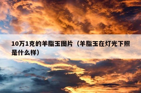 10万1克的羊脂玉图片（羊脂玉在灯光下照是什么样） 第1张