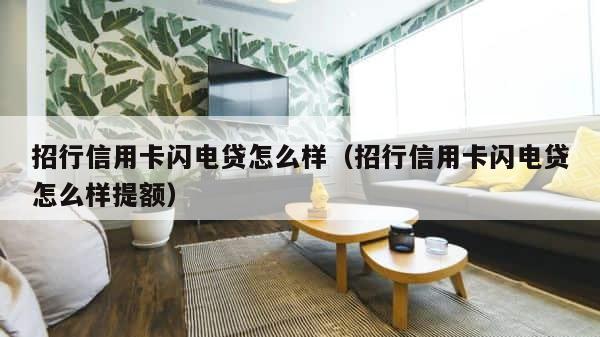 招行信用卡闪电贷怎么样（招行信用卡闪电贷怎么样提额） 第1张