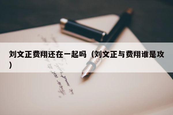 刘文正费翔还在一起吗（刘文正与费翔谁是攻） 第1张
