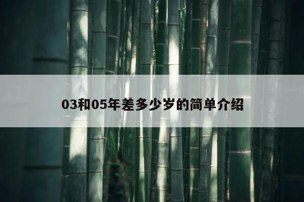 03和05年差多少岁的简单介绍 第1张