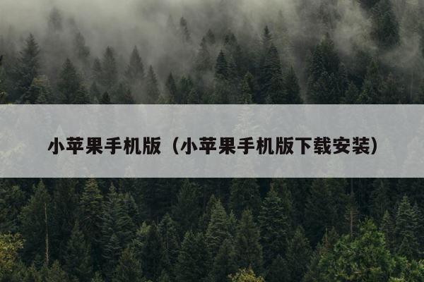 小苹果手机版（小苹果手机版下载安装） 第1张