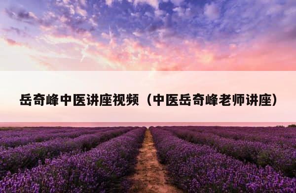 岳奇峰中医讲座视频（中医岳奇峰老师讲座） 第1张