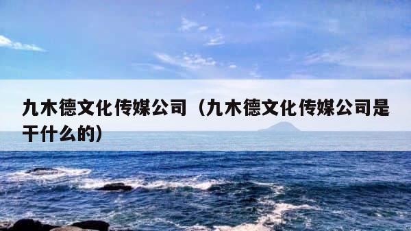 九木德文化传媒公司（九木德文化传媒公司是干什么的） 第1张