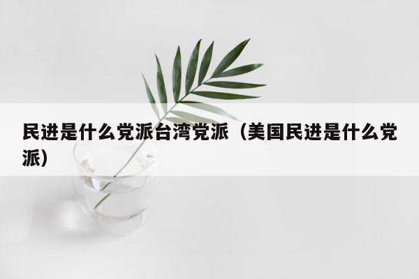 民进是什么党派台湾党派（美国民进是什么党派） 第1张