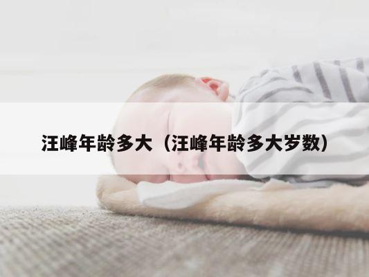 汪峰年龄多大（汪峰年龄多大岁数） 第1张