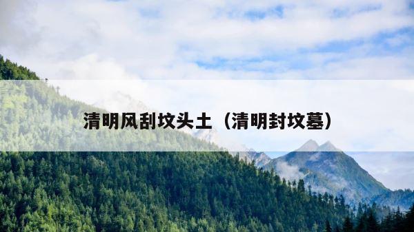 清明风刮坟头土（清明封坟墓） 第1张