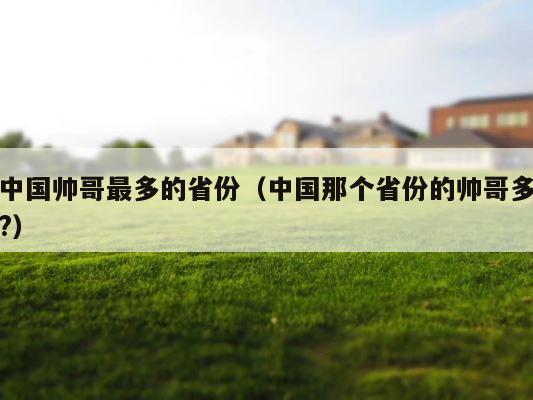 中国帅哥最多的省份（中国那个省份的帅哥多?） 第1张