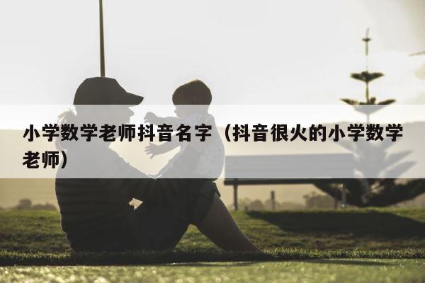 小学数学老师抖音名字（抖音很火的小学数学老师） 第1张
