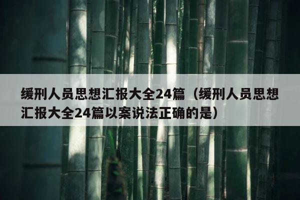 缓刑人员思想汇报大全24篇（缓刑人员思想汇报大全24篇以案说法正确的是） 第1张