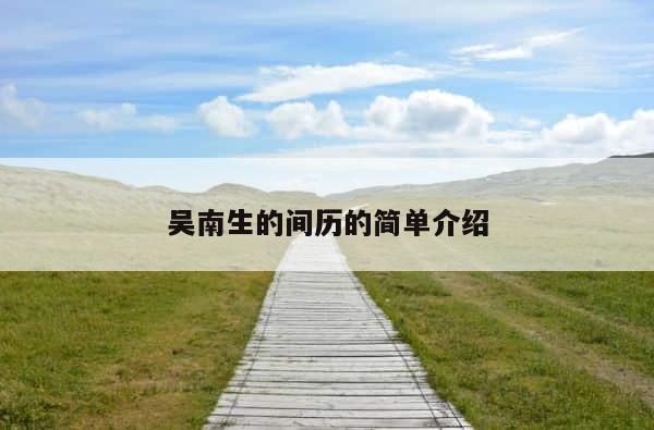 吴南生的间历的简单介绍 第1张