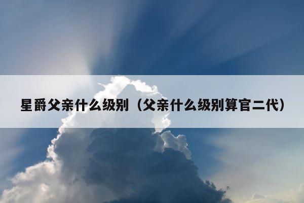 星爵父亲什么级别（父亲什么级别算官二代） 第1张