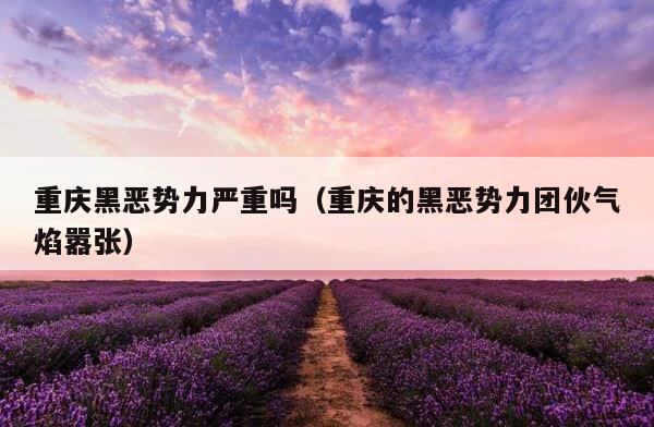 重庆黑恶势力严重吗（重庆的黑恶势力团伙气焰嚣张） 第1张