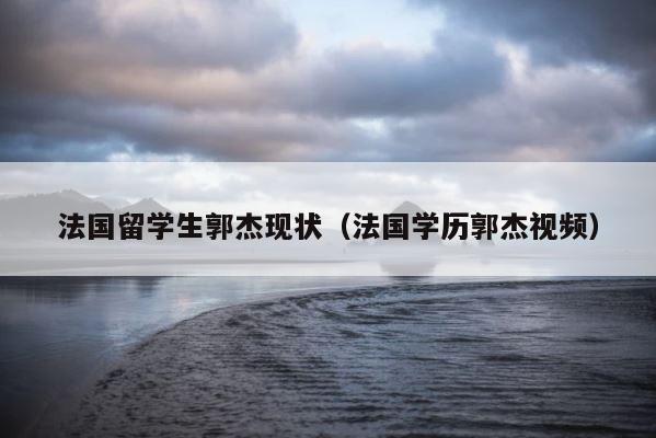 法国留学生郭杰现状（法国学历郭杰视频） 第1张