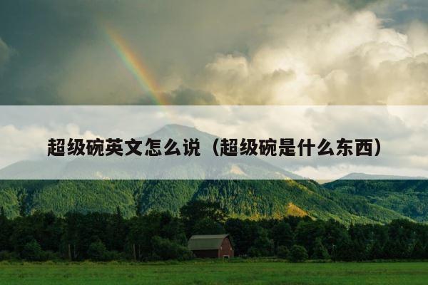 超级碗英文怎么说（超级碗是什么东西） 第1张