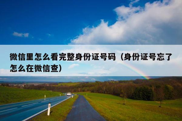 微信里怎么看完整身份证号码（身份证号忘了怎么在微信查） 第1张