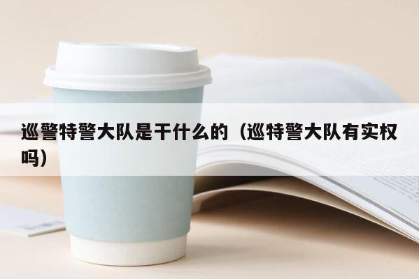 巡警特警大队是干什么的（巡特警大队有实权吗） 第1张