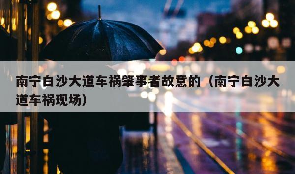 南宁白沙大道车祸肇事者故意的（南宁白沙大道车祸现场） 第1张