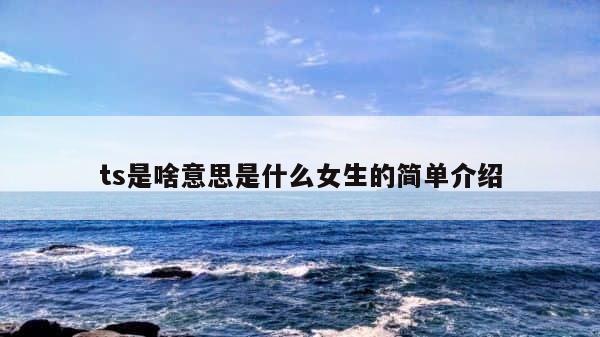 ts是啥意思是什么女生的简单介绍 第1张