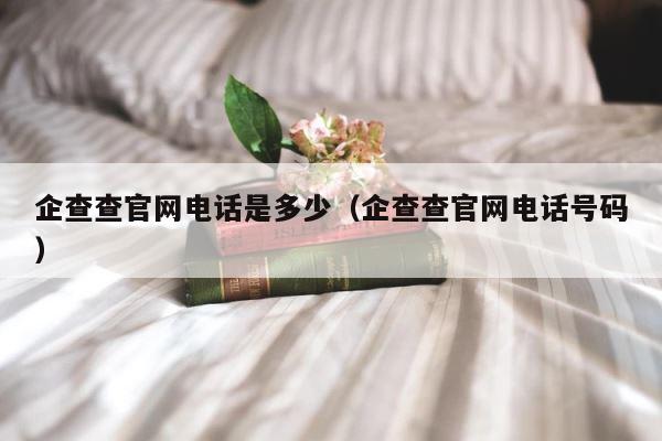 企查查官网电话是多少（企查查官网电话号码） 第1张