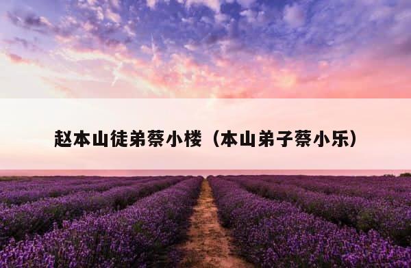 赵本山徒弟蔡小楼（本山弟子蔡小乐） 第1张