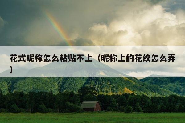 花式昵称怎么粘贴不上（昵称上的花纹怎么弄） 第1张