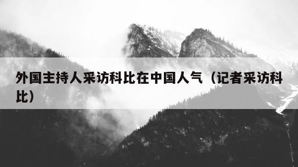 外国主持人采访科比在中国人气（记者采访科比） 第1张