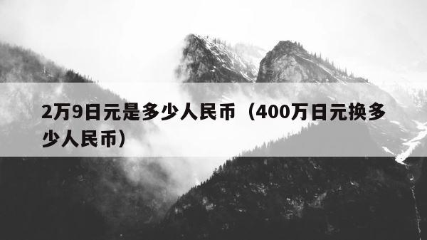 2万9日元是多少人民币（400万日元换多少人民币） 第1张
